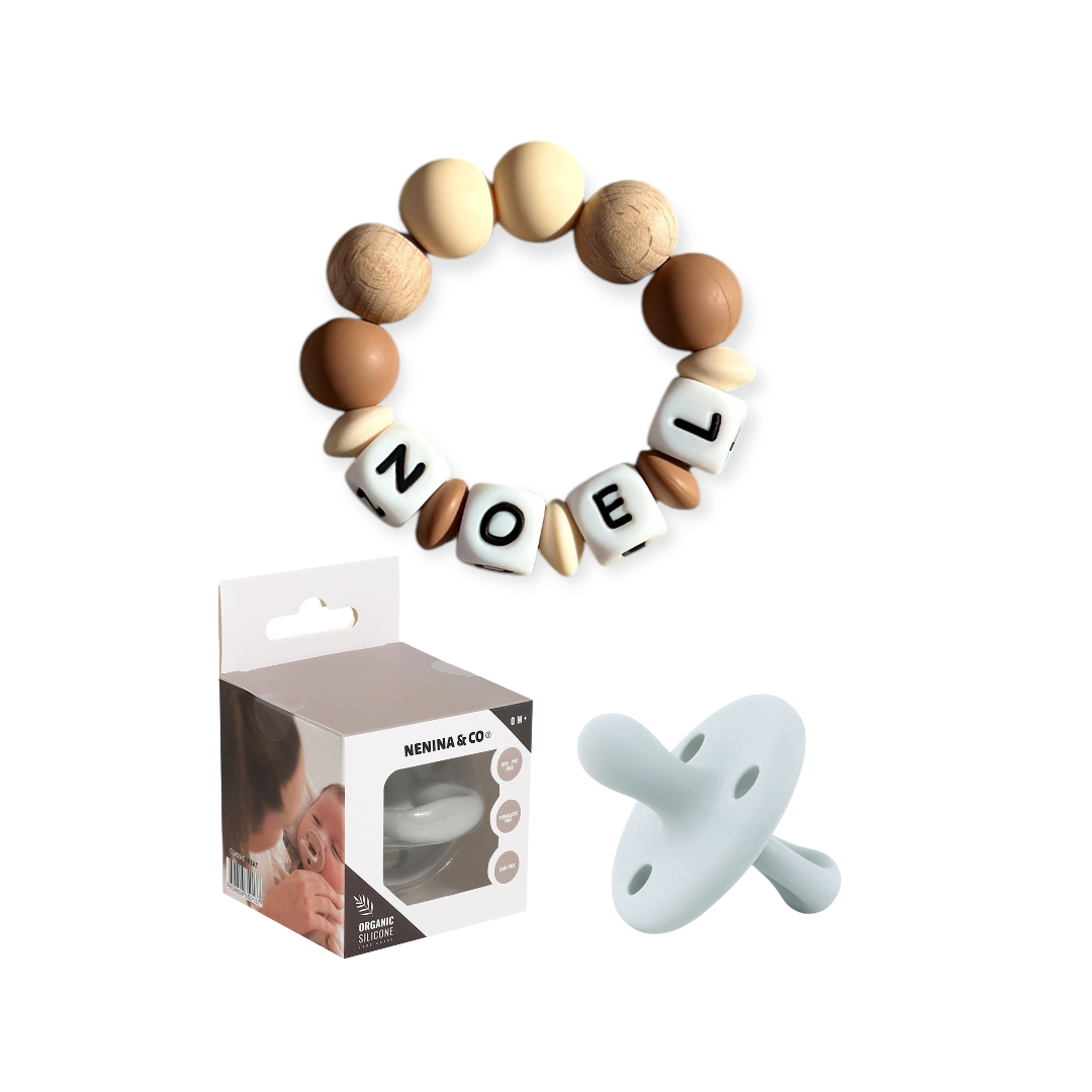Set Clásico Nenina & Co: Chupete + Mordedor Personalizado con Nombre