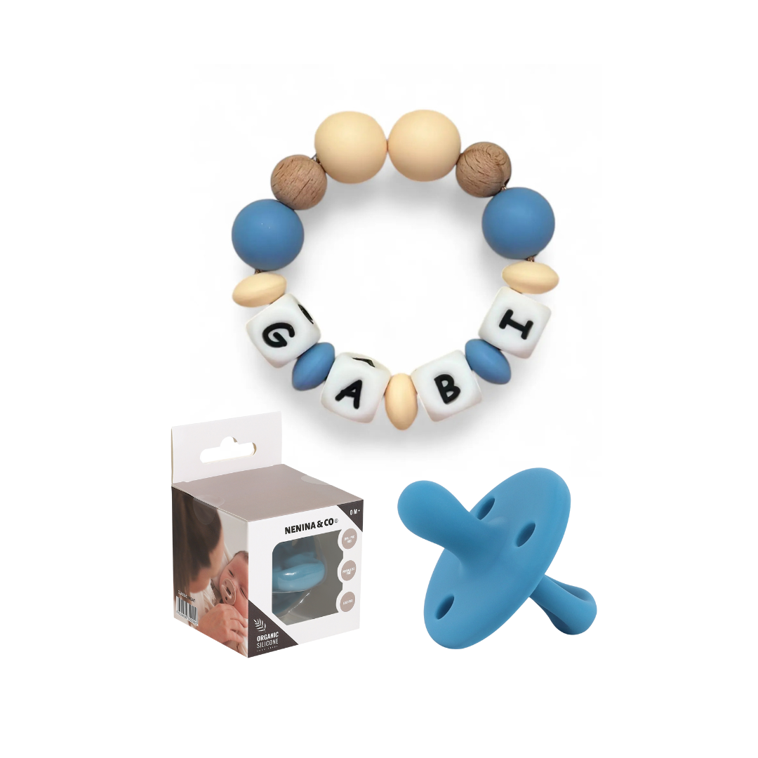 Set Clásico Nenina & Co: Chupete + Mordedor Personalizado con Nombre