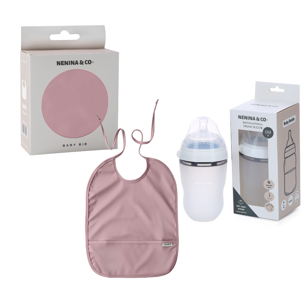Kit Lactancia Babero + Biberón Nenina & Co