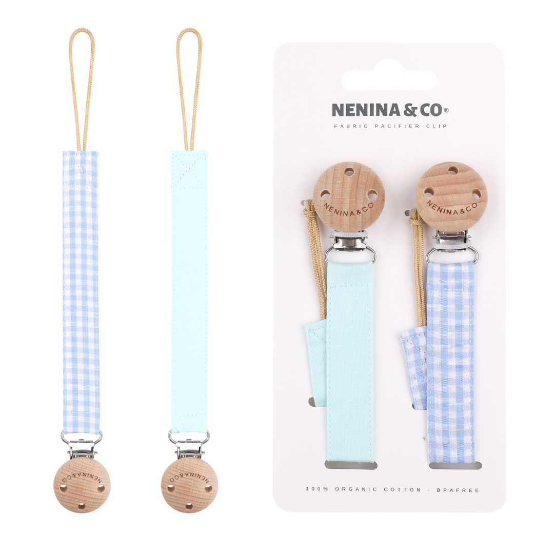 Pack 2 Chupeteros DIAMOND Celeste + Vichy By Nenina & Co