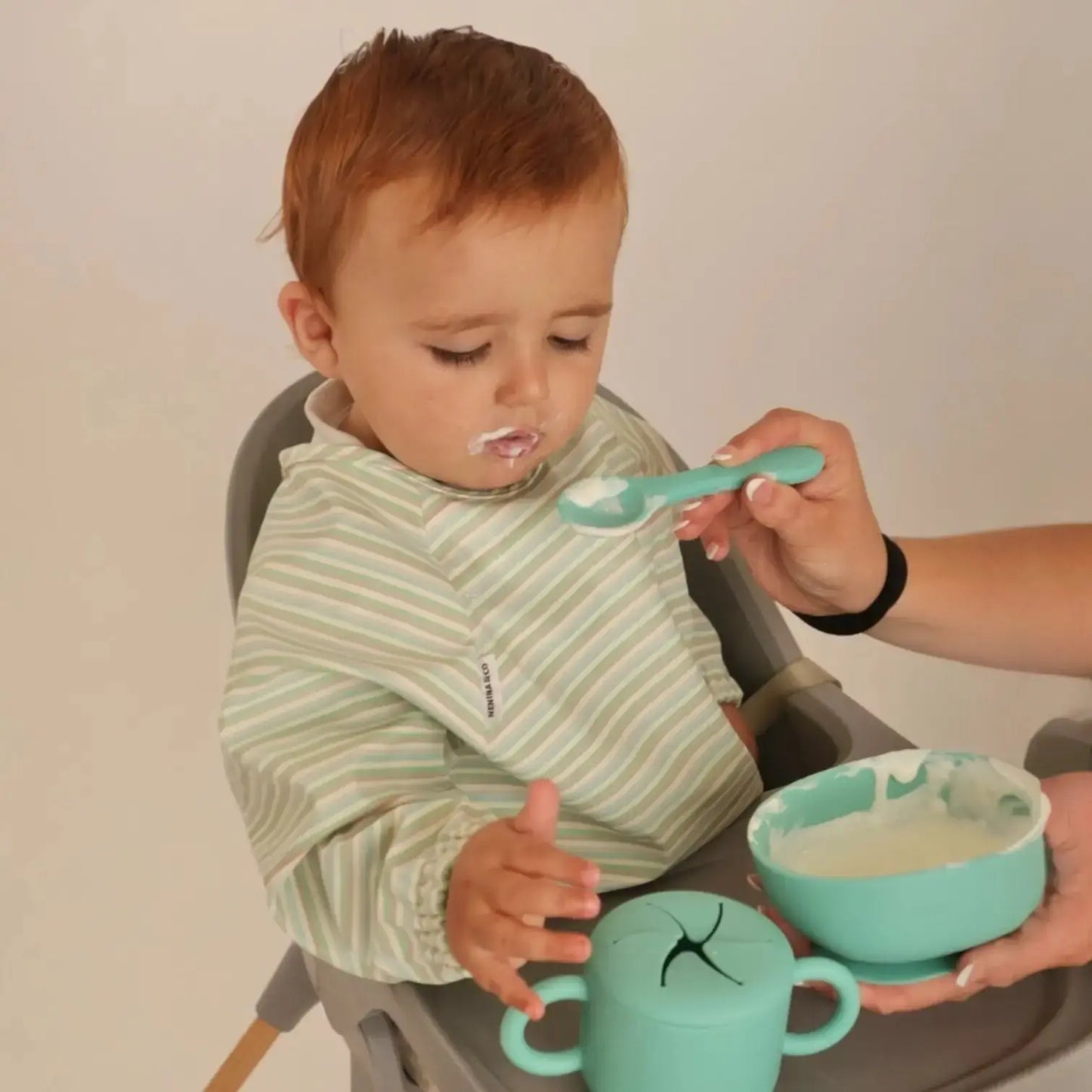 Vajilla BLW Turquesa 9 Piezas de Silicona orgánica con ventosas Nenina & Co