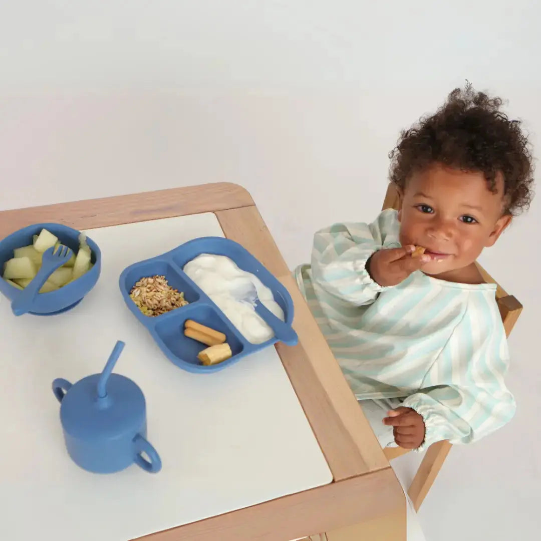 Vajilla BLW Blue 9 Piezas de Silicona orgánica con ventosas Nenina & Co