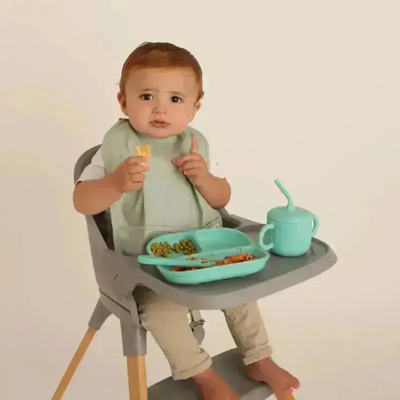 Vajilla BLW Turquesa 9 Piezas de Silicona orgánica con ventosas Nenina & Co