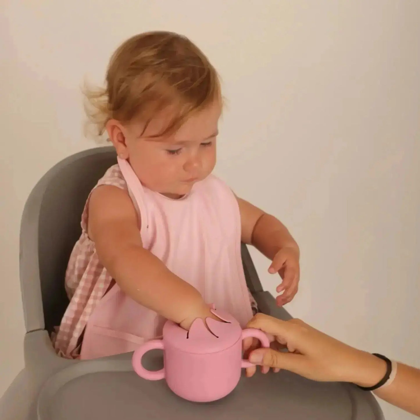 Kit Deluxe Babero + Vajilla BLW Pink 9 Piezas de Silicona orgánica con ventosas Nenina & Co