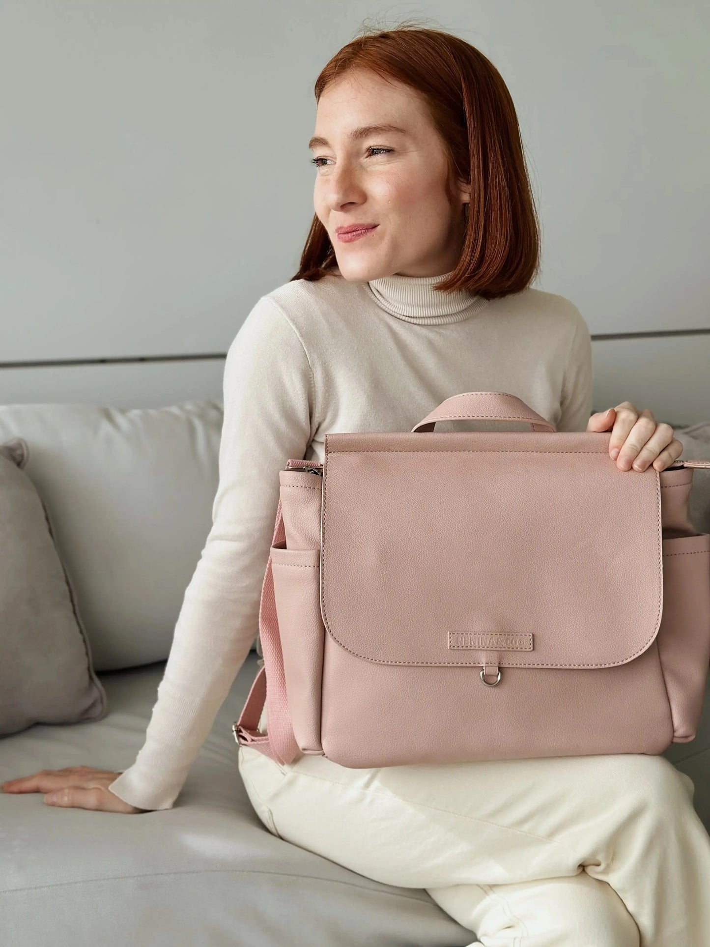 Bolso Maternal MIREM By Nenina & Co Rosa pálido + Cambiador