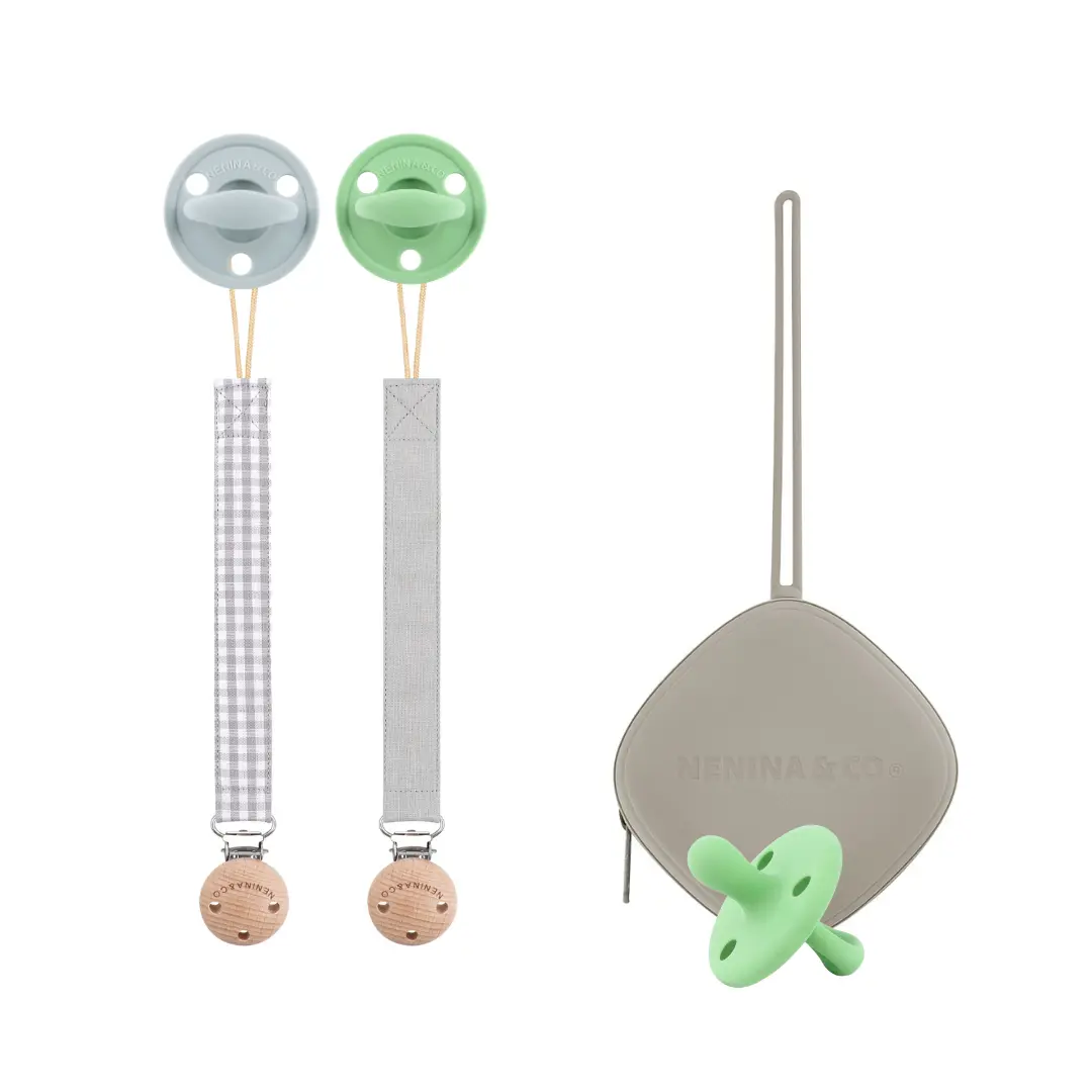 Pack 2 Chupeteros + 2 chupetes CLÁSICOS + 1 Guardachupete Nenina & Co