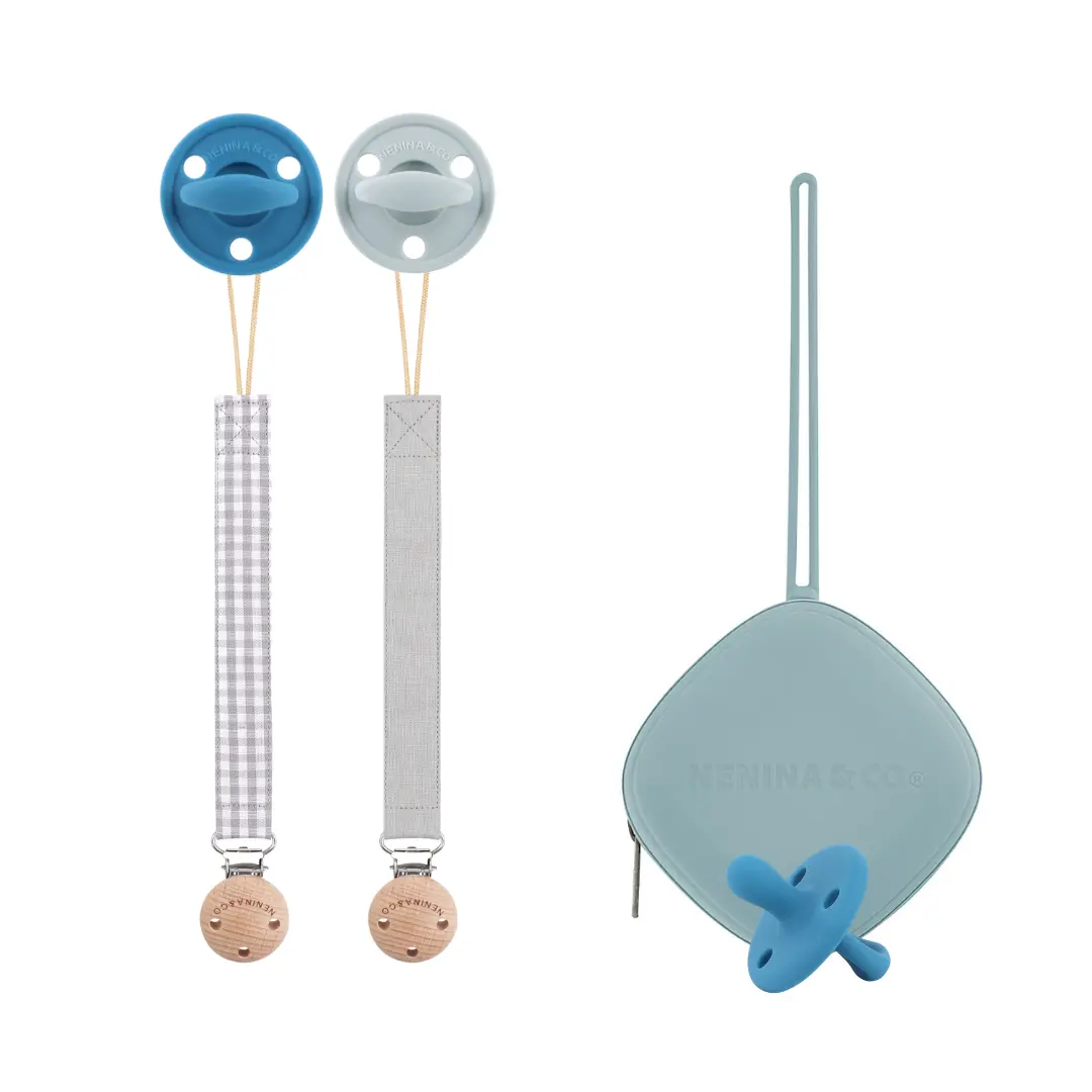 Pack 2 Chupeteros + 2 chupetes CLÁSICOS + 1 Guardachupete Nenina & Co