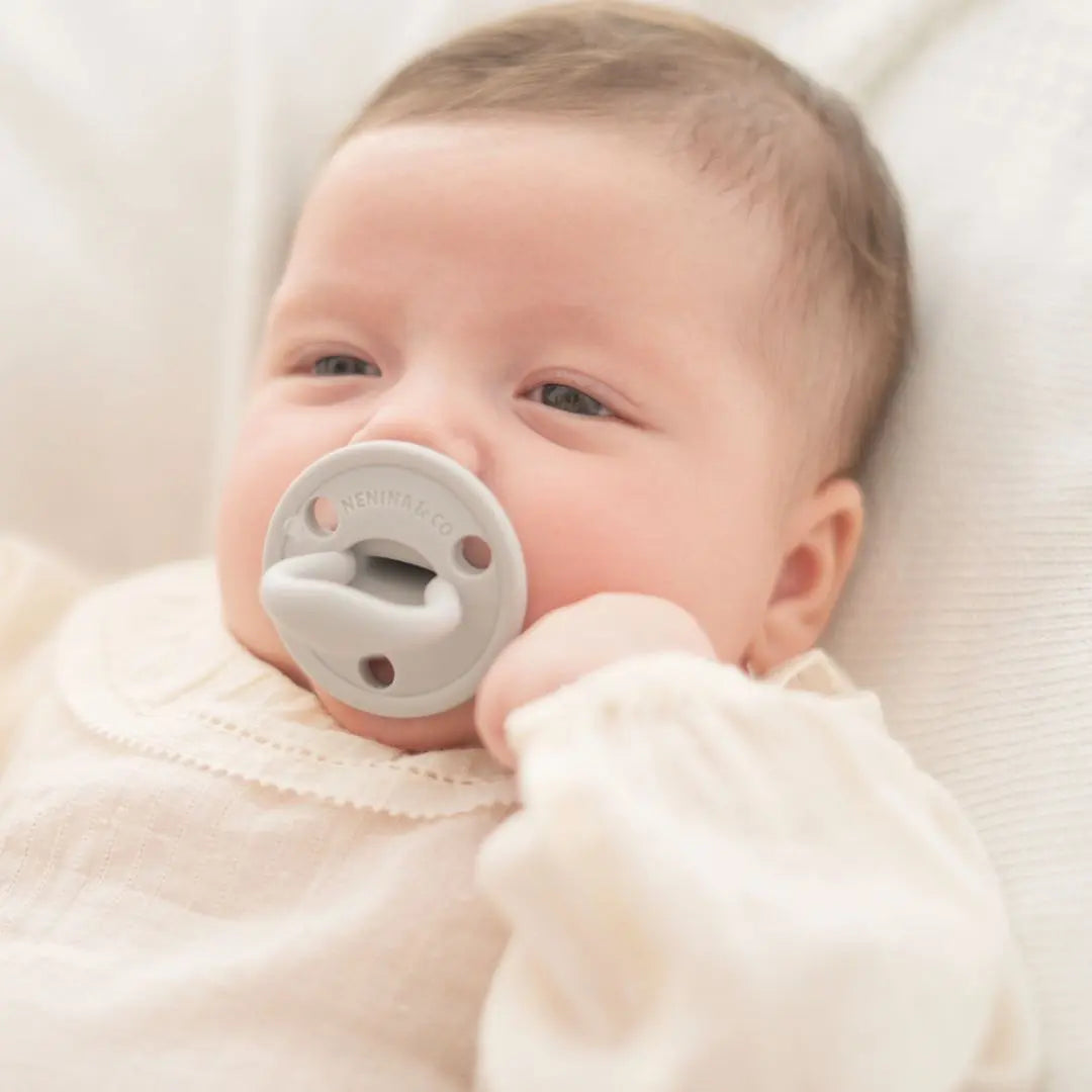 Kit 2 Chupetes CLÁSICOS Rosa y Gris Nenina & Co