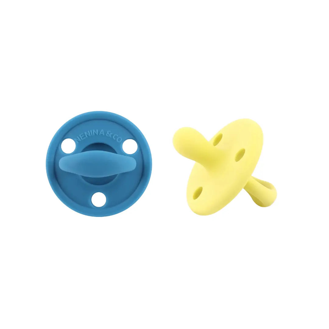Kit 2 Chupetes  CLÁSICOS Blue y Amarillo Nenina & Co