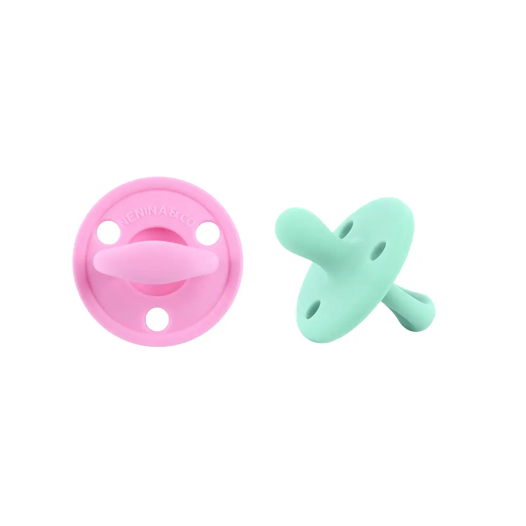 Kit 2 Chupetes CLÁSICOS Rosa chicle y Mint Nenina & Co