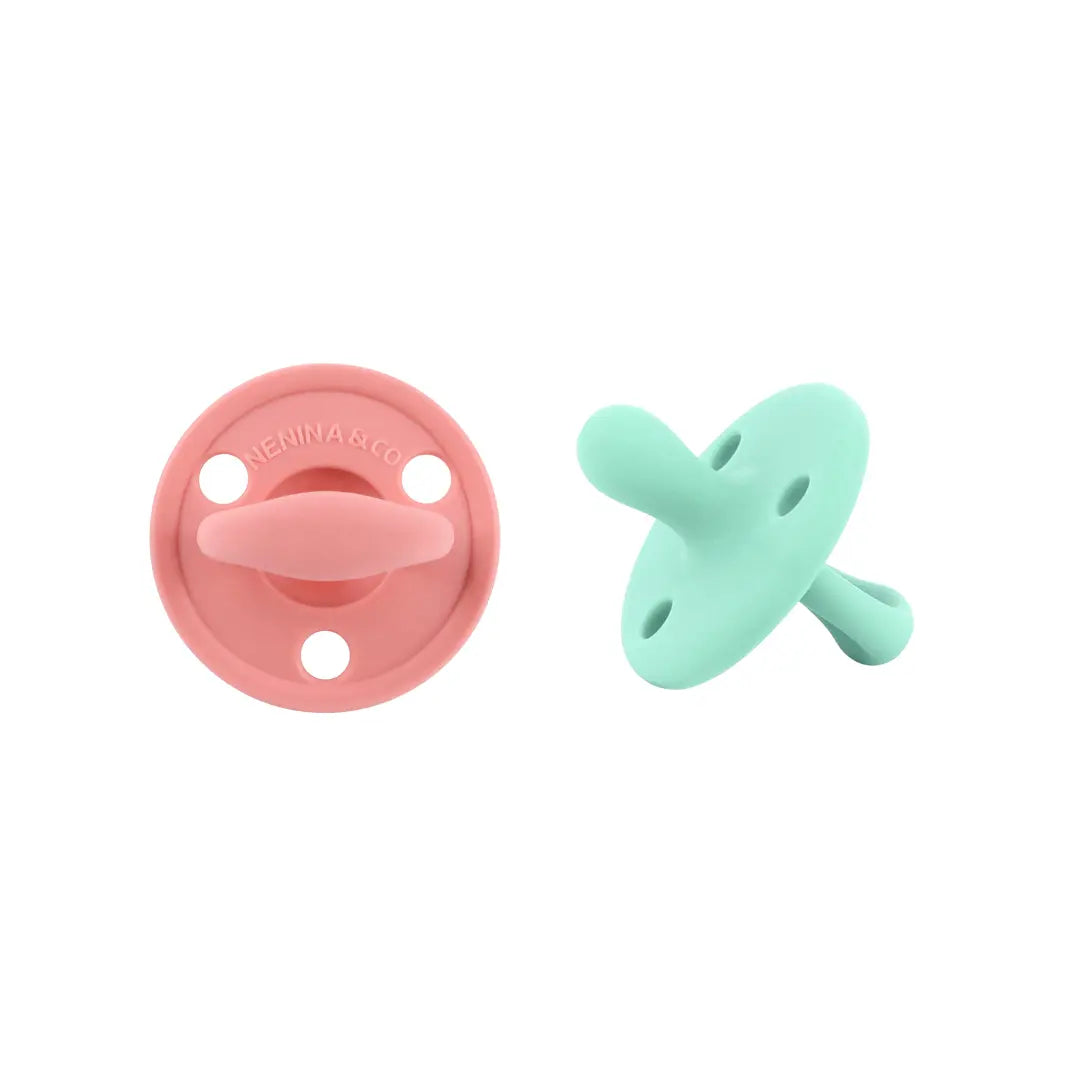 Kit 2 Chupetes CLÁSICOS Rosa y Mint Nenina & Co