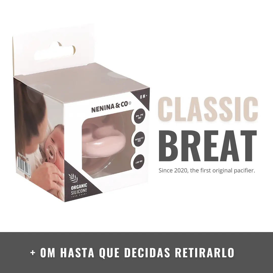Kit 2 Chupetes Clásicos para Bebé Rosa y Rosa pálido| Silicona Orgánica Nenina & Co