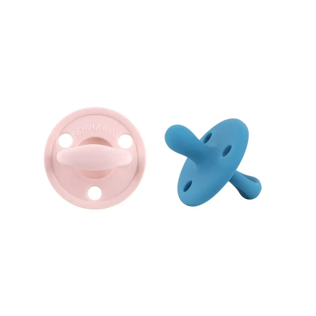 Kit 2 Chupetes Clásicos para Bebé Rosa y Rosa pálido| Silicona Orgánica Nenina & Co