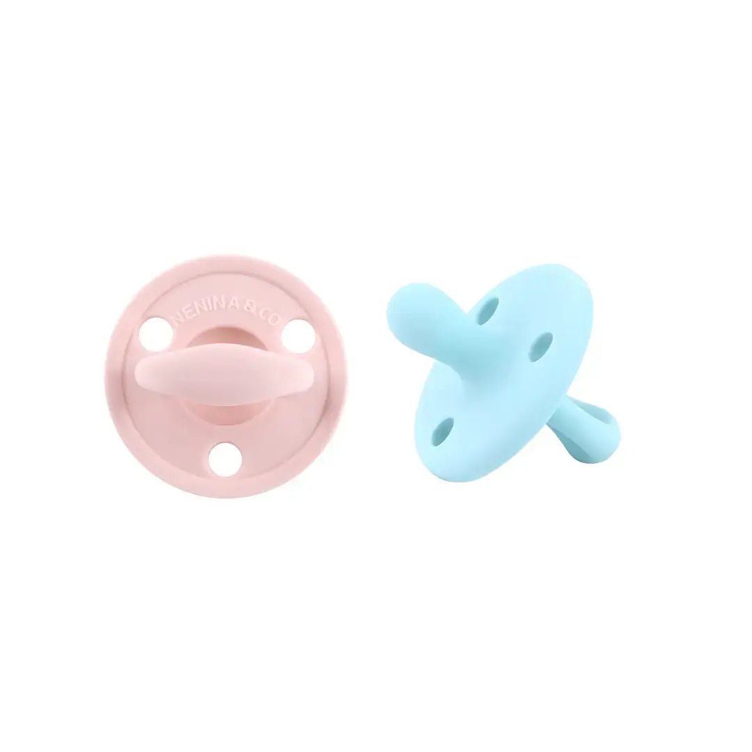 Kit 2 Chupetes Clásicos para Bebé Rosa y Rosa pálido| Silicona Orgánica Nenina & Co