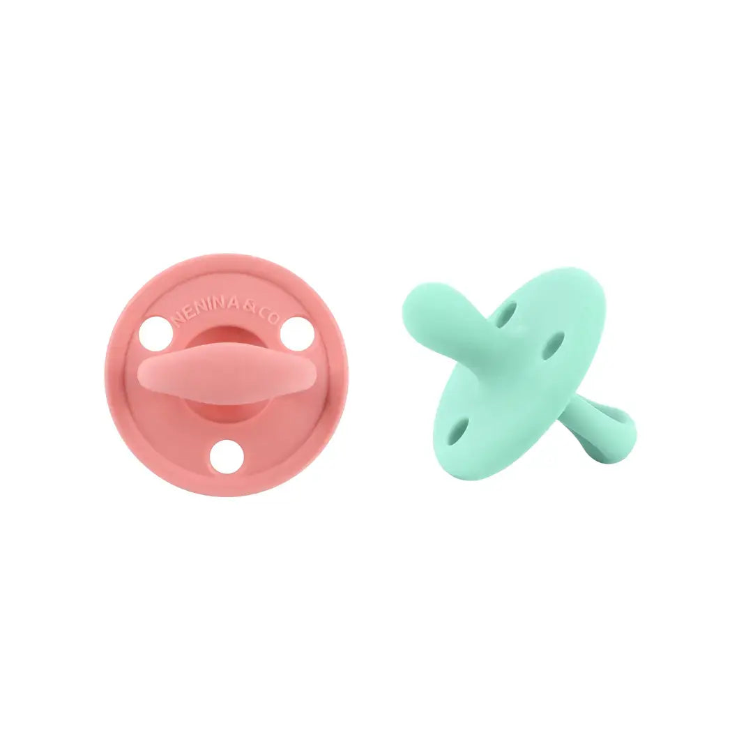Kit 2 Chupetes Clásicos para Bebé Rosa y Rosa pálido| Silicona Orgánica Nenina & Co