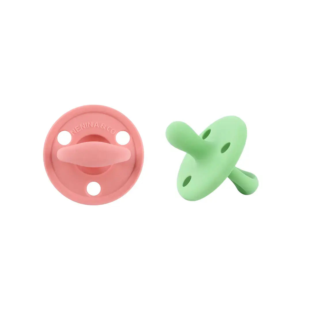 Kit 2 Chupetes Clásicos para Bebé Rosa y Rosa pálido| Silicona Orgánica Nenina & Co