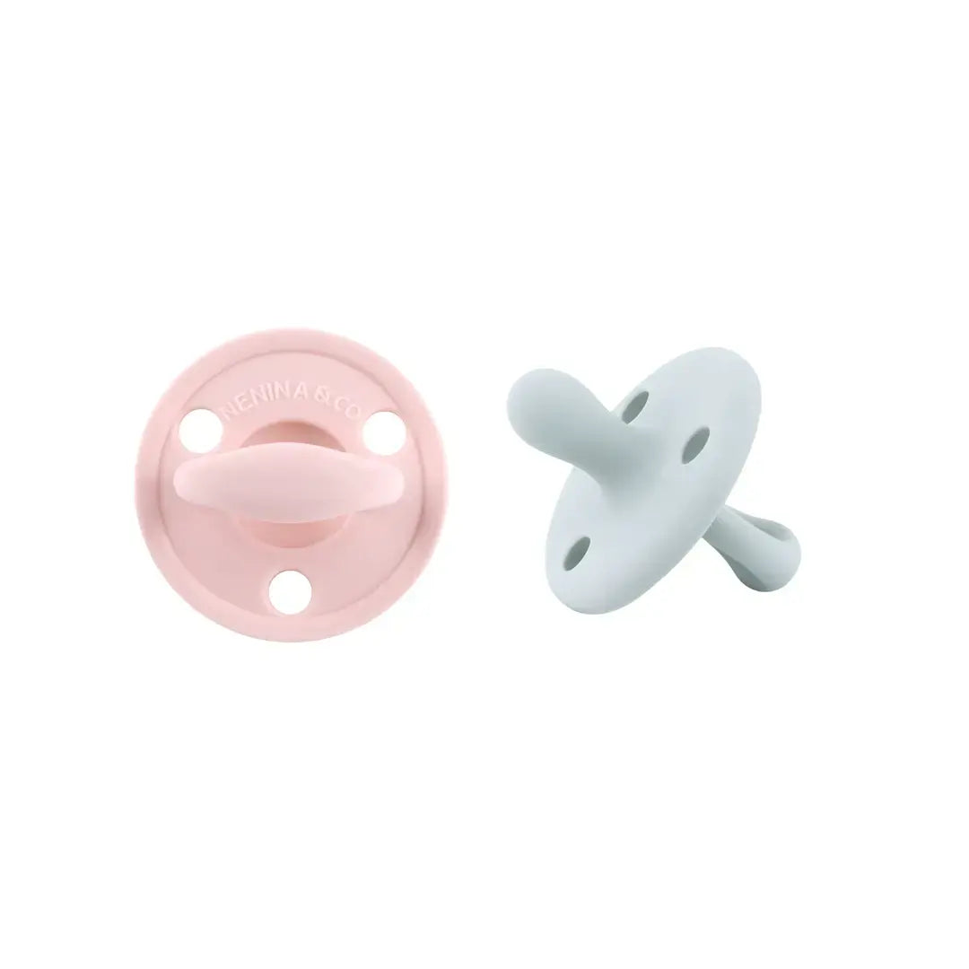 Kit 2 Chupetes Clásicos para Bebé Rosa y Rosa pálido| Silicona Orgánica Nenina & Co