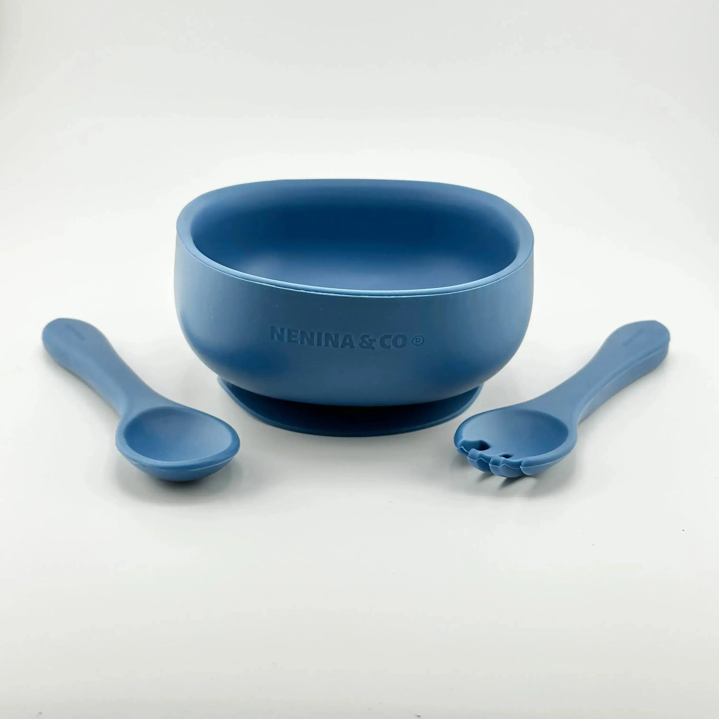 Vajilla BLW Blue 9 Piezas de Silicona orgánica con ventosas Nenina & Co