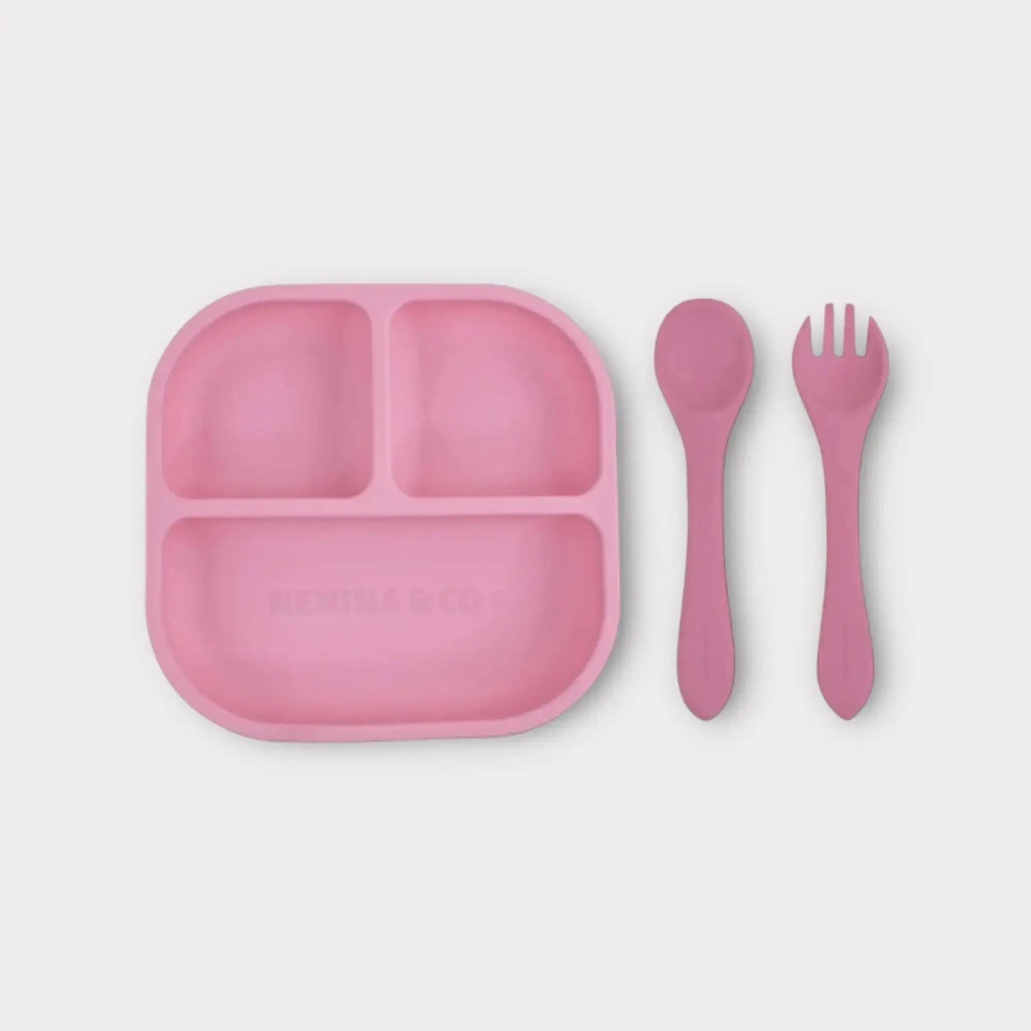 Vajilla BLW Pink 9 Piezas de Silicona orgánica con ventosas Nenina & Co