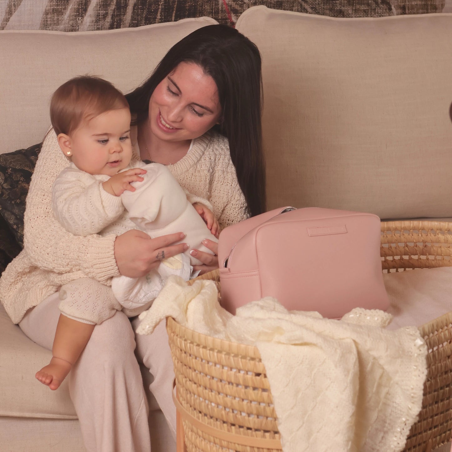 Neceser Bebé Eco Piel MIREM By Nenina & Co Rosa pálido