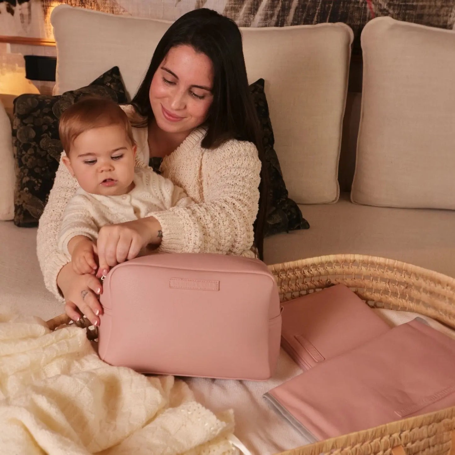 Neceser Bebé Eco Piel MIREM By Nenina & Co Rosa pálido