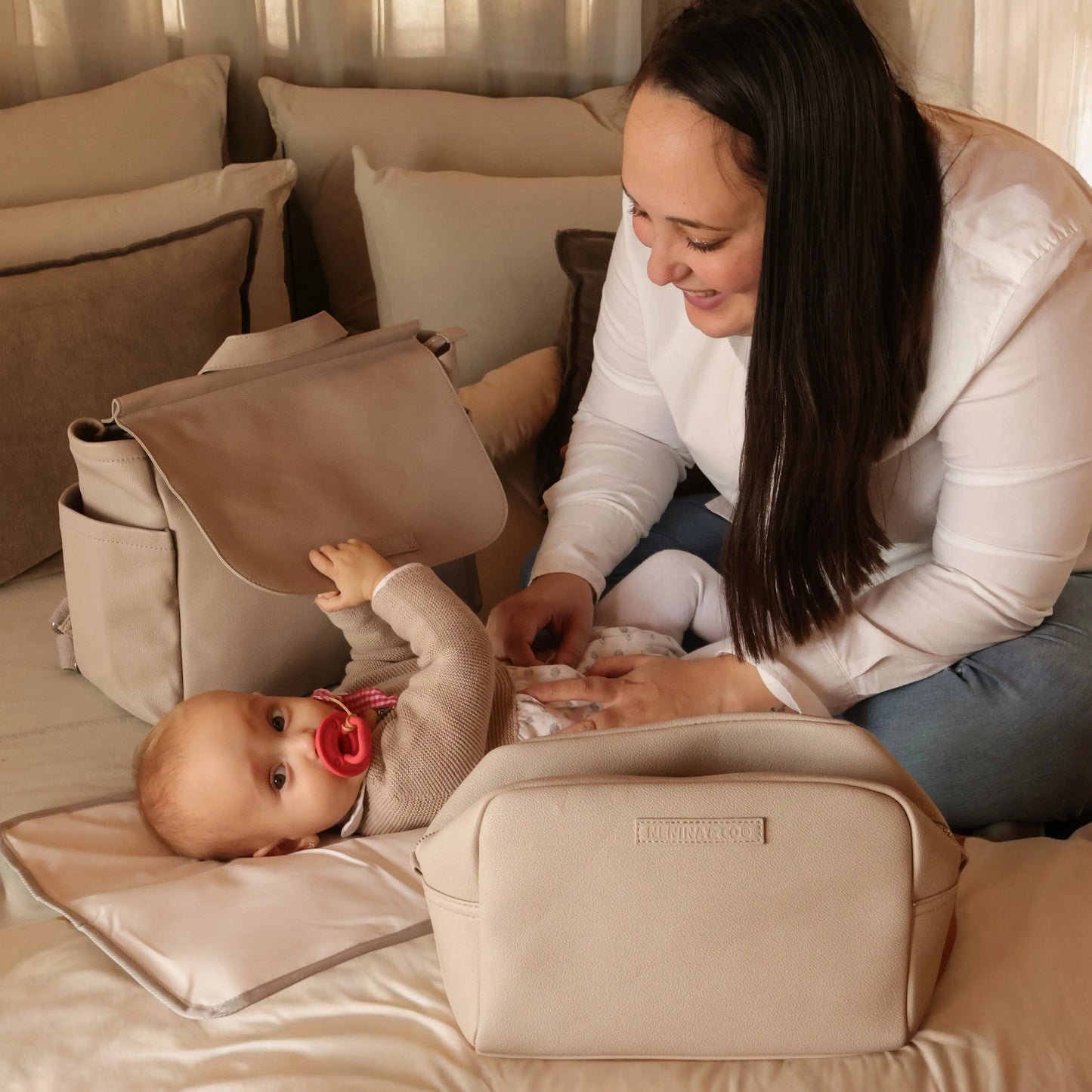 Neceser Bebé Eco piel MIREM By Nenina & Co Gris