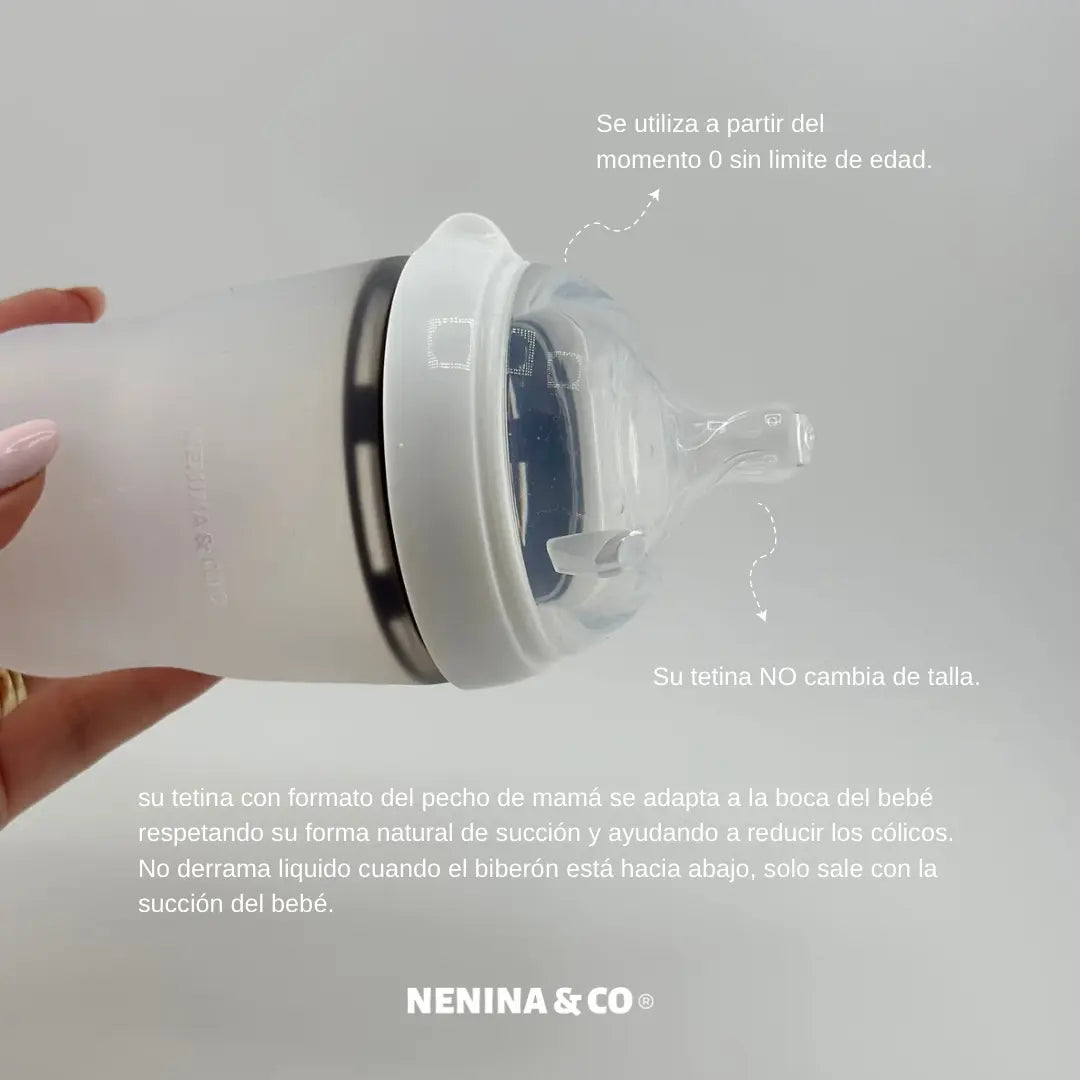 Pack 2 Biberones de Silicona Orgánica Nenina & Co - Flujo regulable