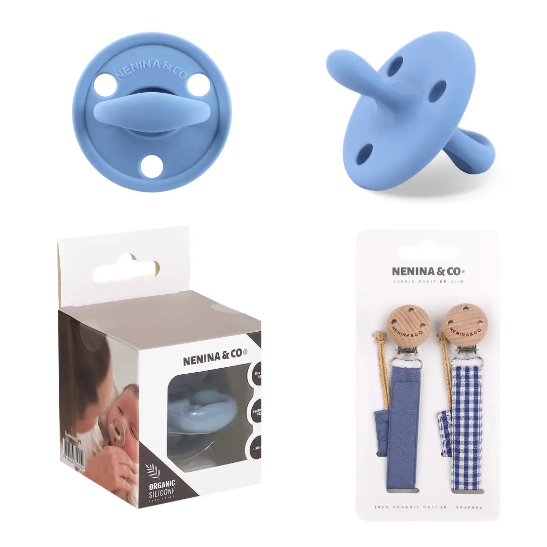 Pack 2 Chupeteros + 1 Chupete DIAMOND By Nenina & Co Azul