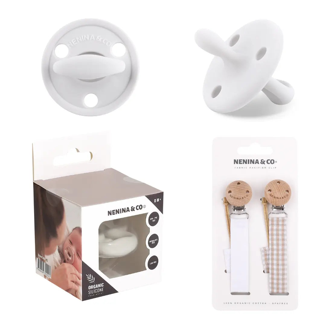 Pack 2 Chupeteros + 1 Chupete DIAMOND By Nenina & Co Beige