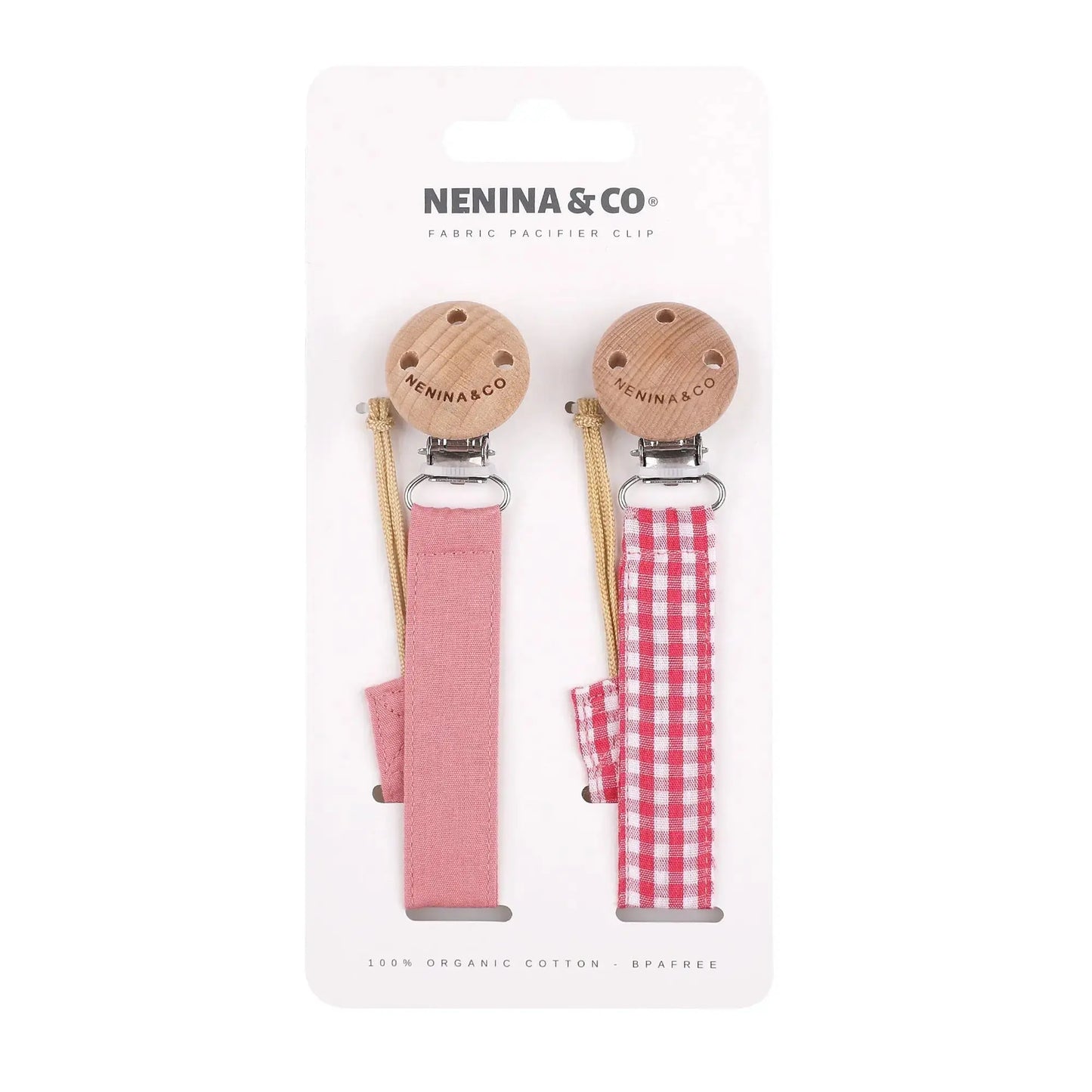 Pack 2 Chupeteros + 1 Chupete DIAMOND By Nenina & Co Rosa