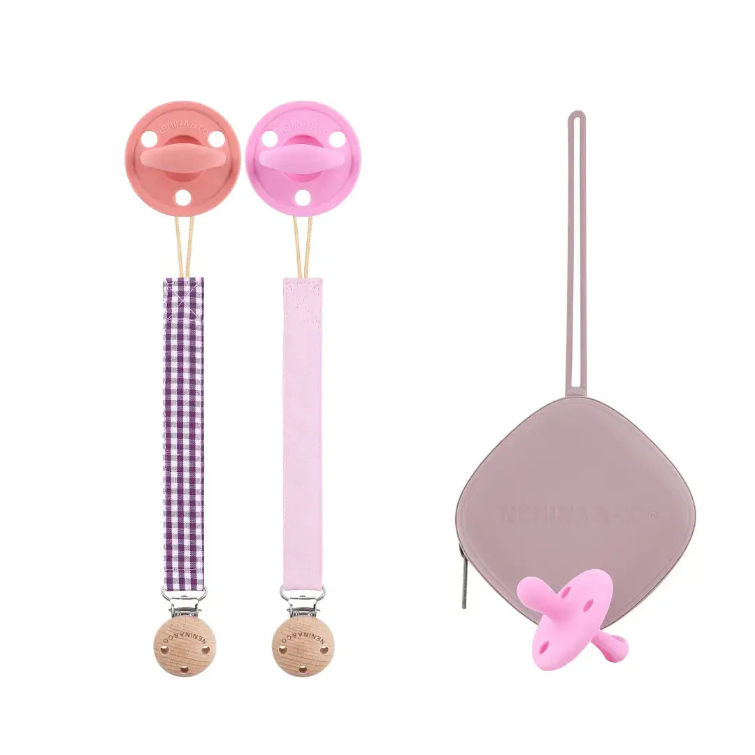 Pack 2 Chupeteros + 2 chupetes CLÁSICOS + 1 Guardachupete Nenina & Co