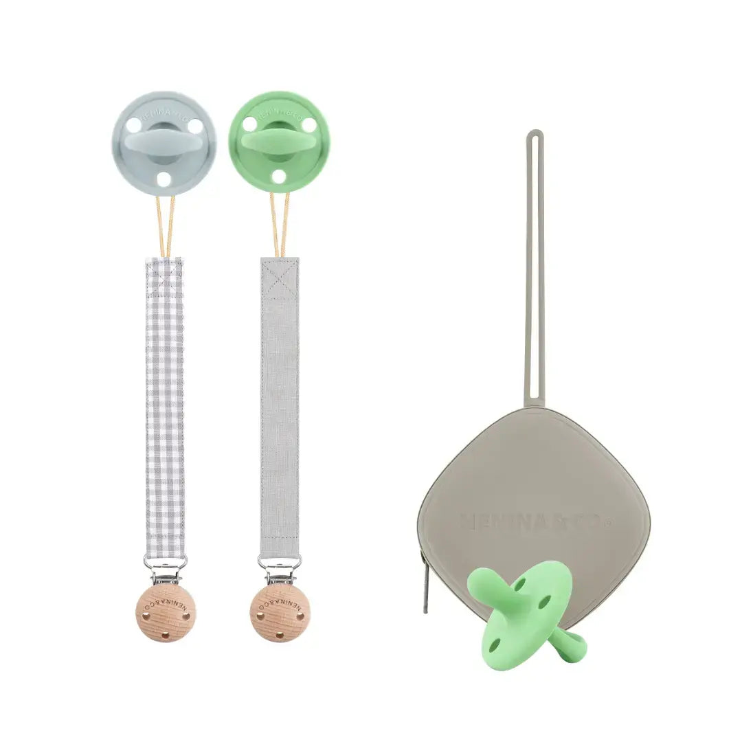 Pack 2 Chupeteros + 2 chupetes CLÁSICOS + 1 Guardachupete Nenina & Co