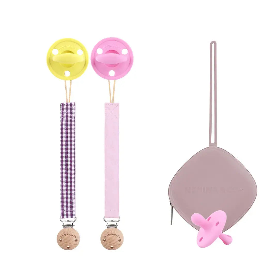 Pack 2 Chupeteros + 2 chupetes CLÁSICOS + 1 Guardachupete Nenina & Co