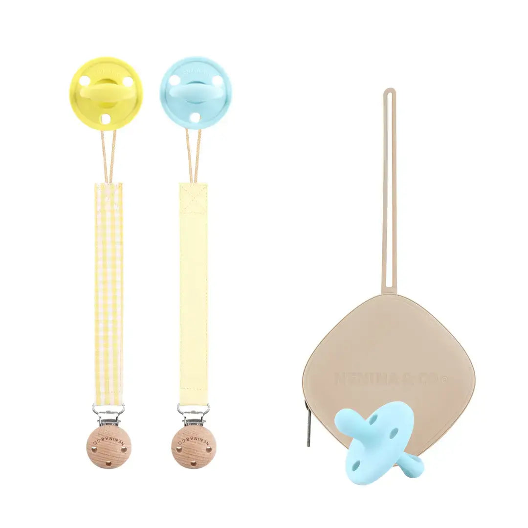 Pack 2 Chupeteros + 2 chupetes CLÁSICOS + 1 Guardachupete Nenina & Co