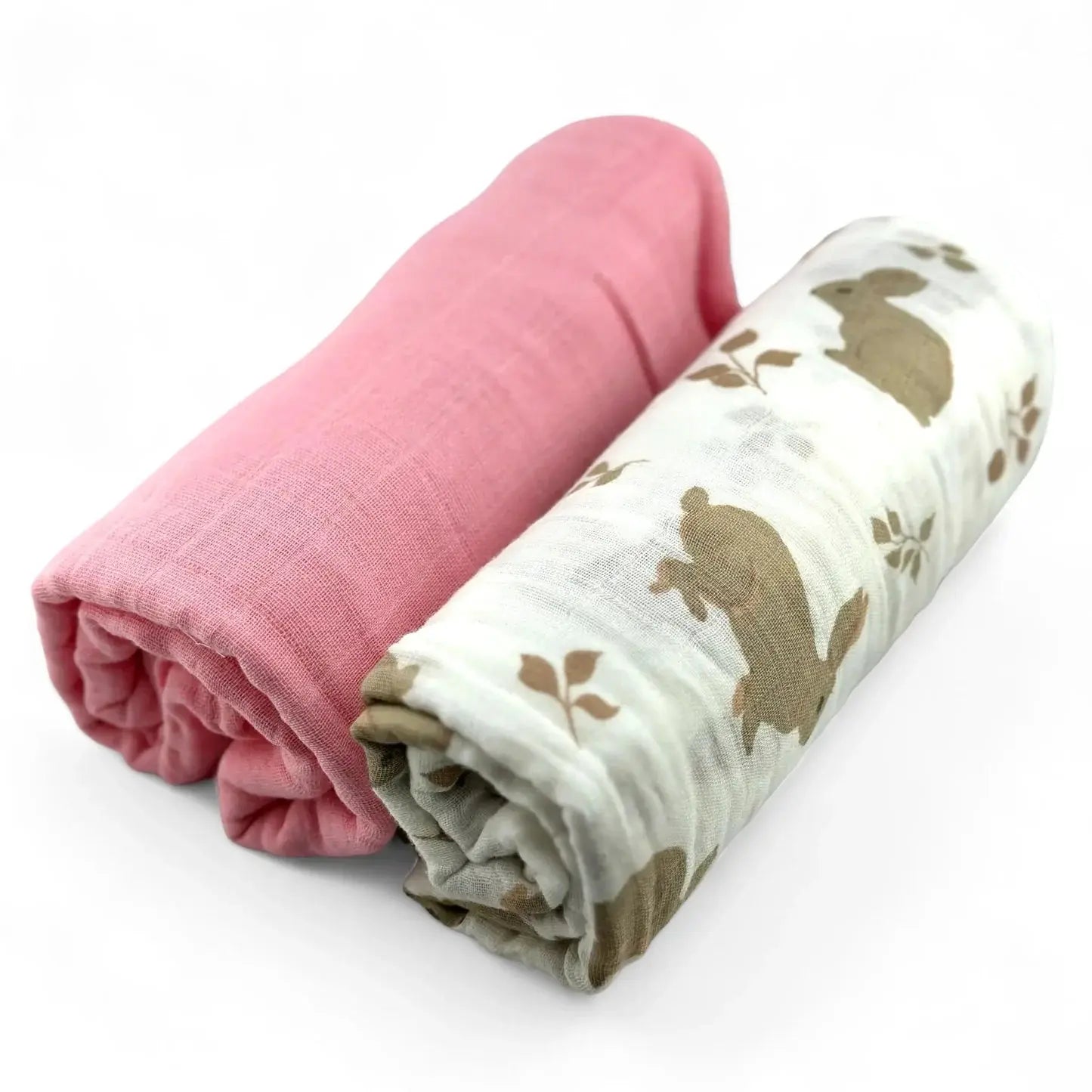 Pack 2 Muselinas Cotton + Bambi Rosa 70% Bamboo +30 % Algodón Nenina & Co