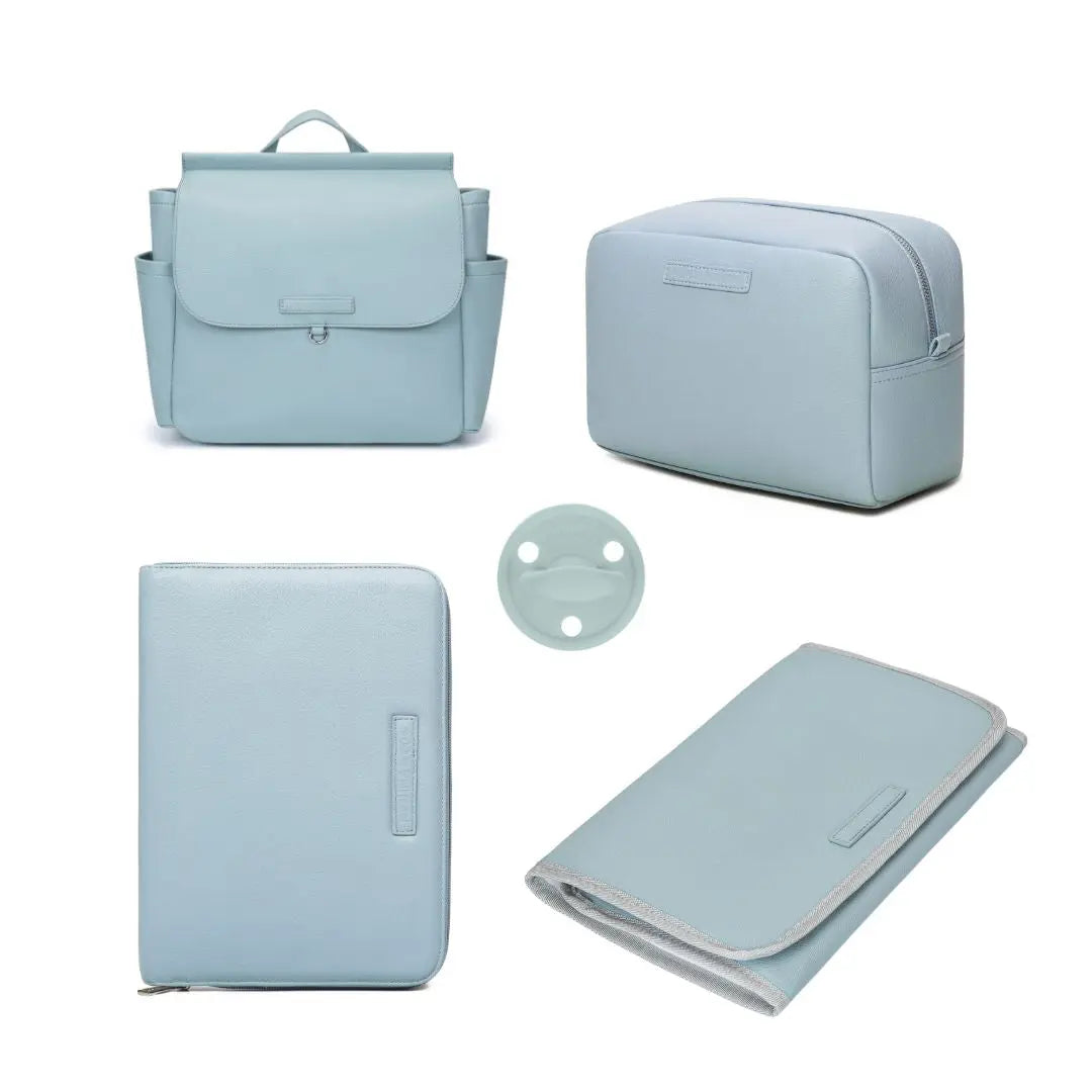 Pack Nacimiento Bolso + Cambiador +Portadocumentos + Neceser + Chupete Diamond Eco piel MIREM By Nenina & Co