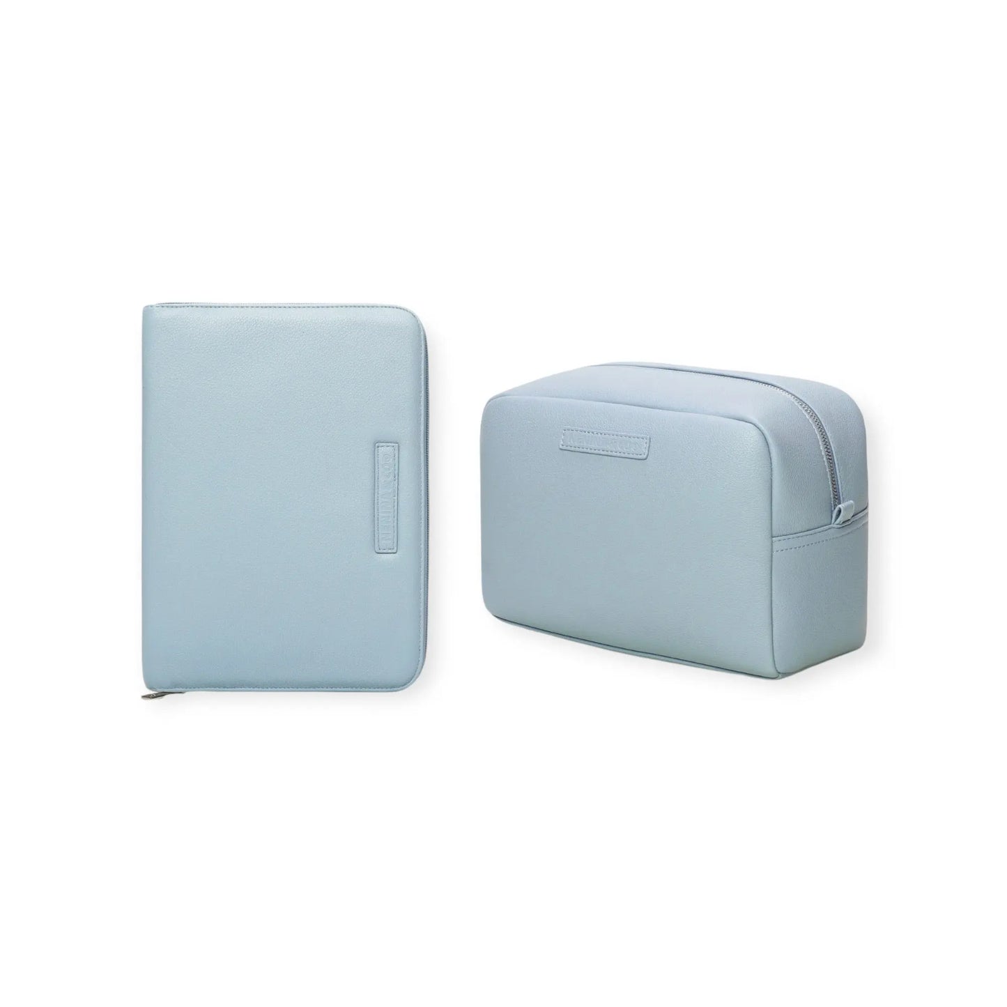 Pack Nacimiento Portadocumentos + Neceser Bebé Eco piel MIREM By Nenina & Co Dusty blue