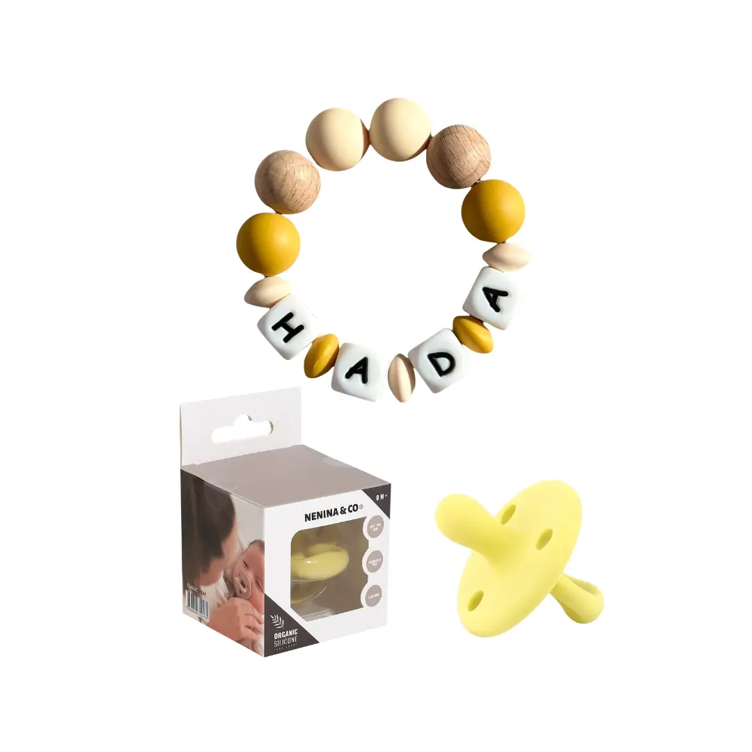 Set Clásico Nenina & Co: Chupete + Mordedor Personalizado con Nombre