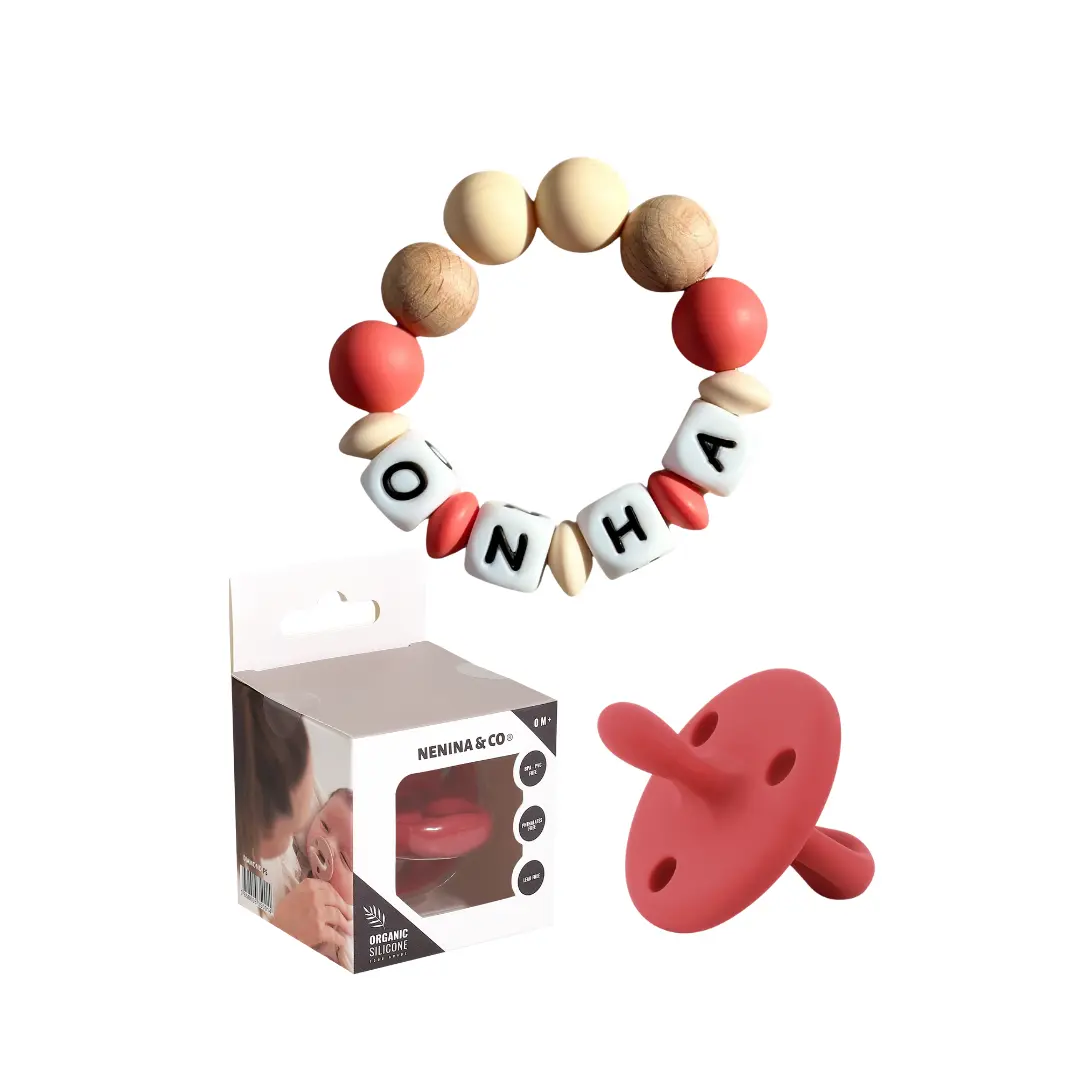 Set Diamond Nenina & Co: Chupete Diamond con Tetina Fisiológica + Mordedor Personalizado