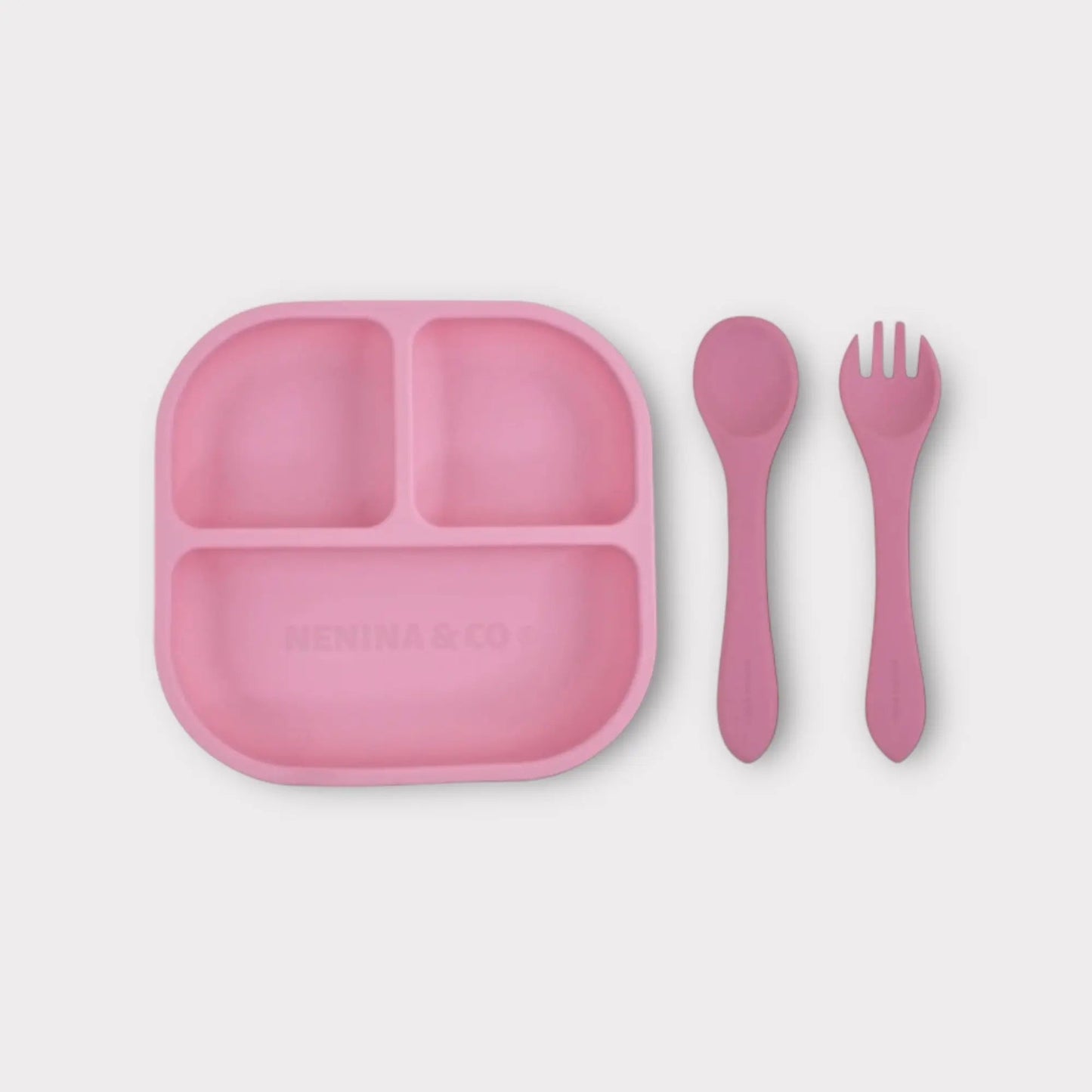 Vajilla BLW Pink 9 Piezas de Silicona orgánica con ventosas Nenina & Co