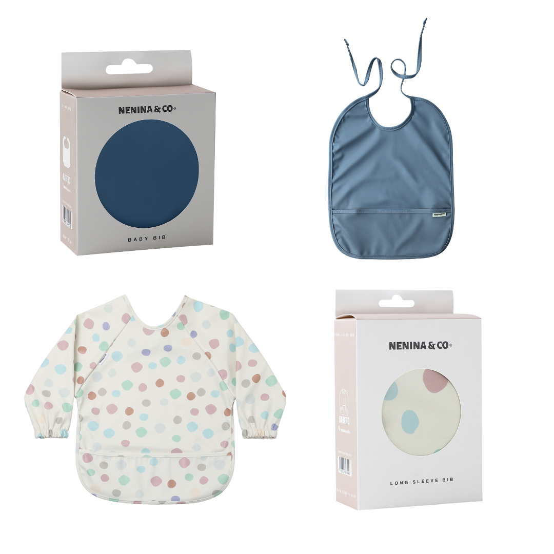 Babero manga larga  Funny Polka Dots + Babero corto Nenina & Co 