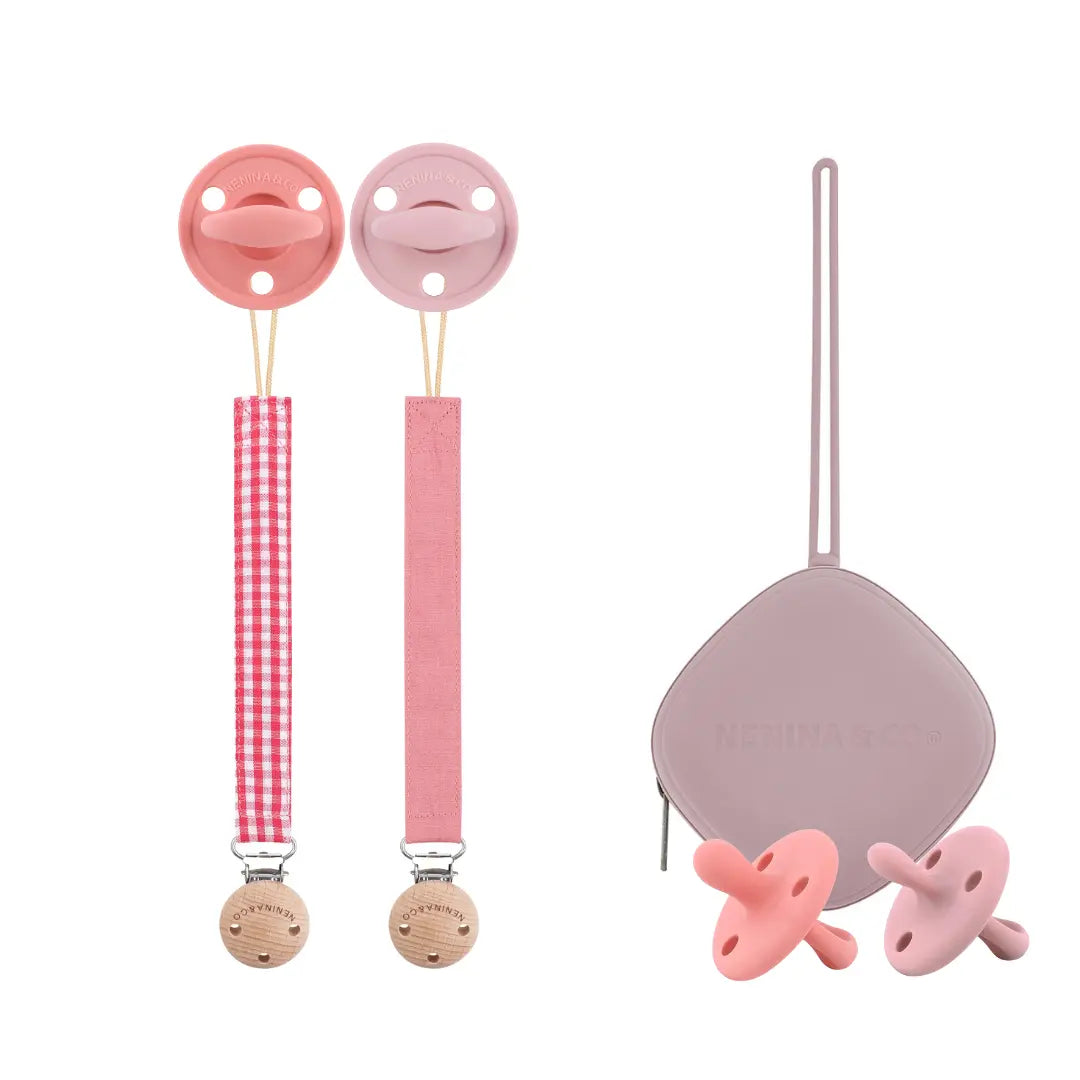 Pack 2 Chupeteros + 2 Chupetes CLÁSICO y DIAMOND + 1 Guardachupete Nenina & Co 