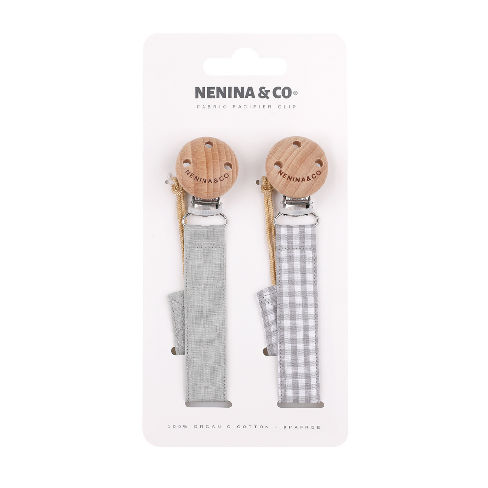 
                      
                        Pack 2 chupetes + Pack 2 chupeteros Azul y Beige  DIAMOND By Nenina & Co
                      
                    