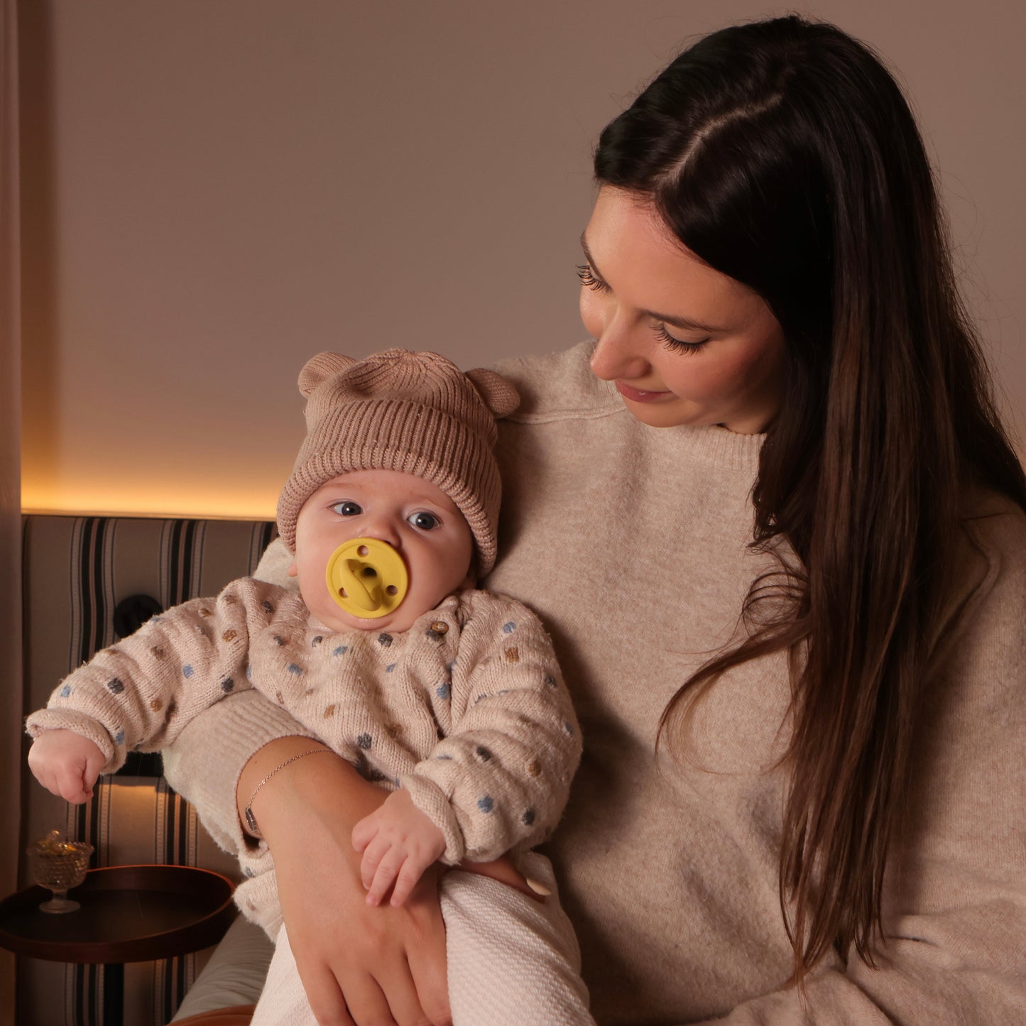 Kit 2 Chupetes CLÁSICOS Rosa chicle y Amarillo Nenina & Co 