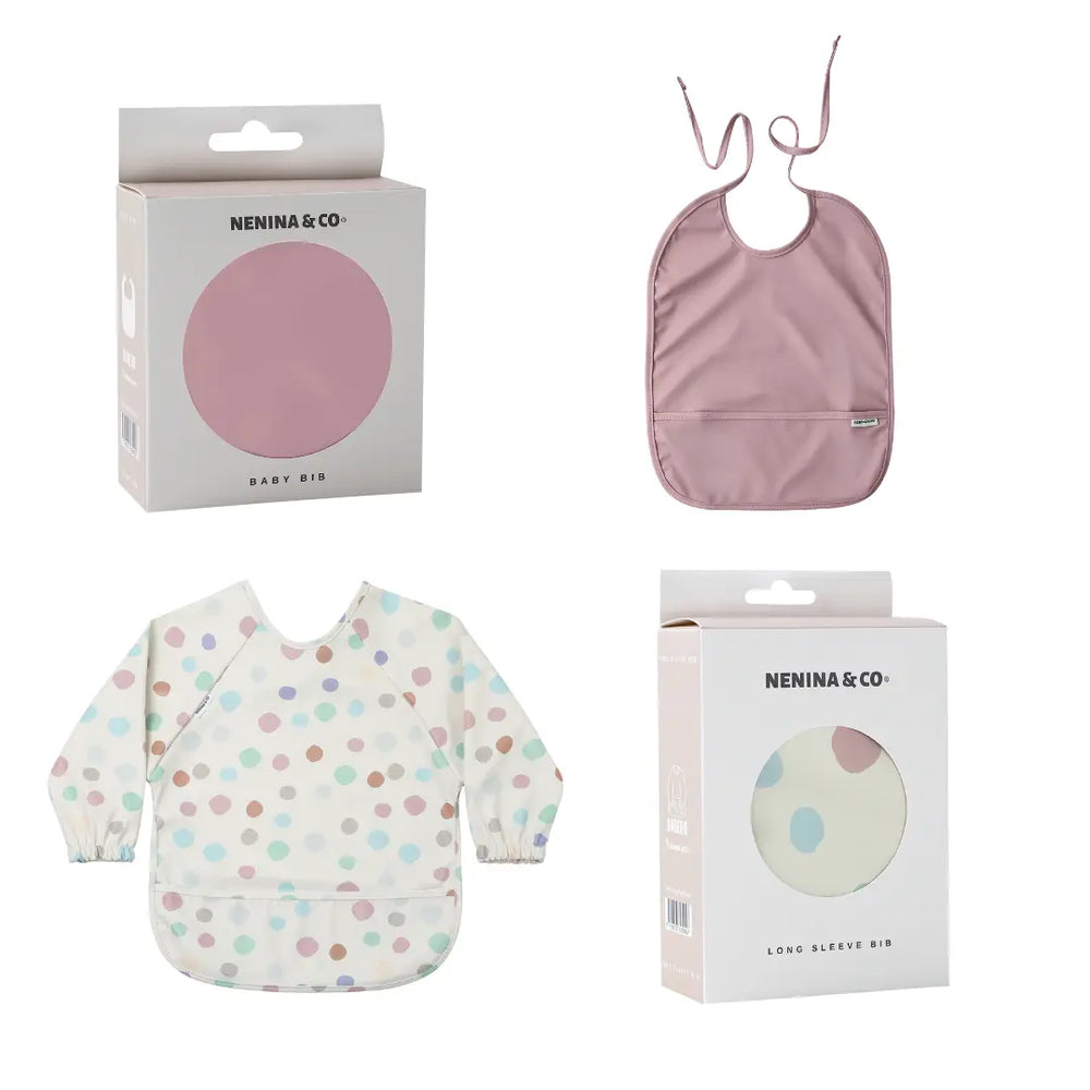 
                  
                    Babero manga larga  Funny Polka Dots + Babero corto Nenina & Co 
                  
                