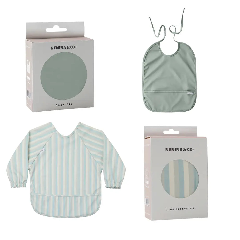 
                  
                    Babero manga larga  Vertical Stripes + Babero corto Nenina & Co 
                  
                