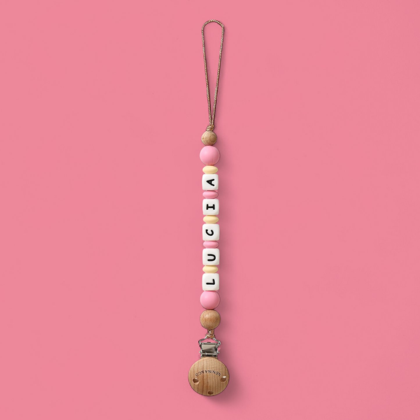 Chupetero personalizado Rosa Chicle Nenina & Co 