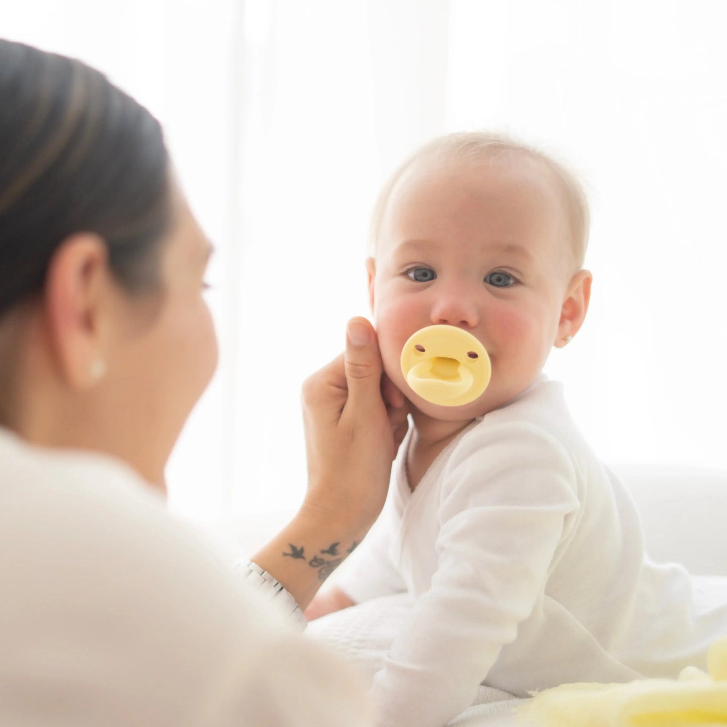 Chupete DIAMOND By Nenina & Co Amarillo Y Rosa pálido | Silicona Orgánica para Bebé +12 Meses 