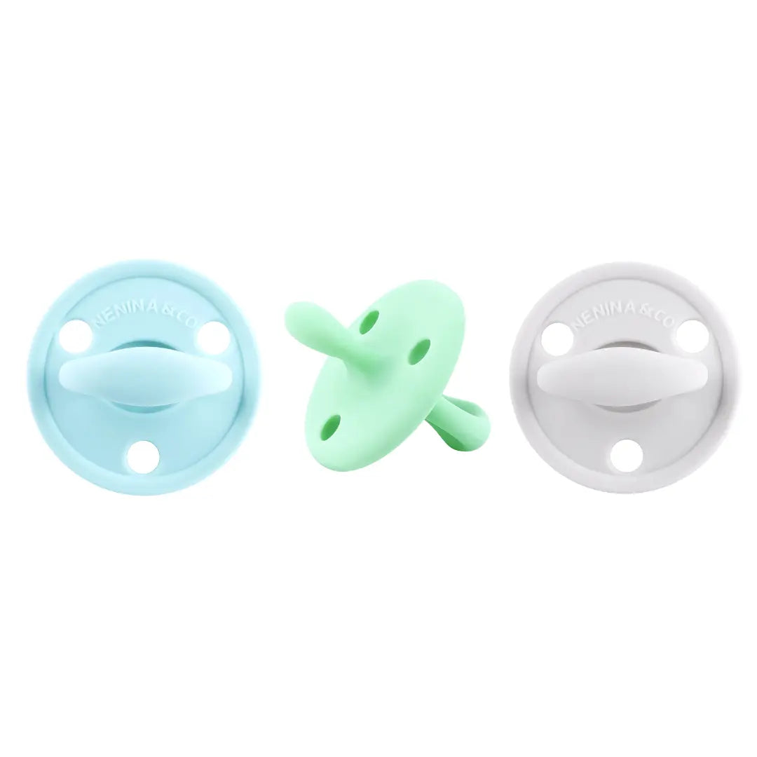 Chupete DIAMOND By Nenina & Co Celeste, Mint y gris 