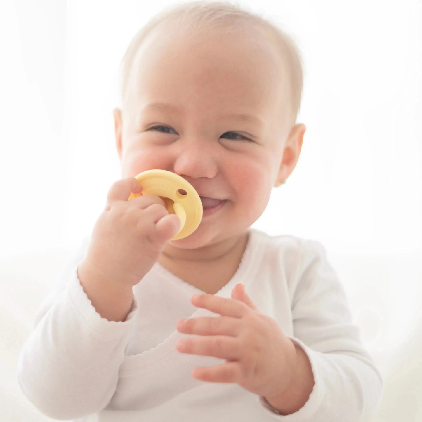 Chupete DIAMOND By Nenina & Co Amarillo Y Rosa pálido | Silicona Orgánica para Bebé +12 Meses 